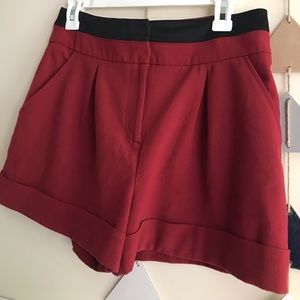 Forever 21 Red Dress Shorts with Black Trim